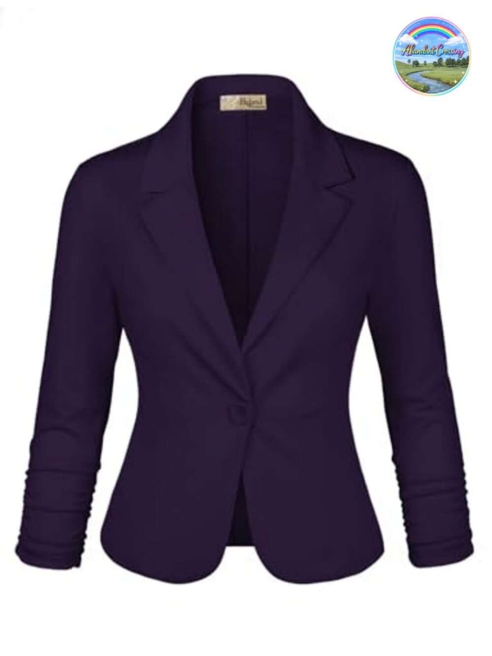 Ponte Cardigan Blazer Lightweight 3/4 Sleeve Notch Collar Business Work